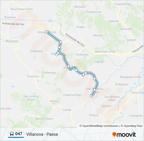 047 Bus Line Map