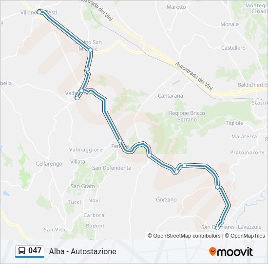 047 Bus Line Map