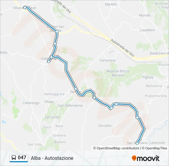 047 Bus Line Map