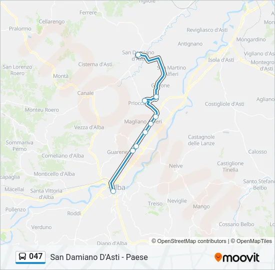 047 Bus Line Map