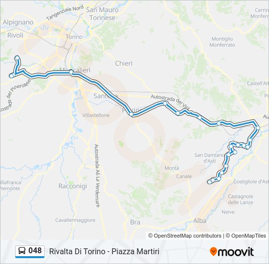 Percorso linea bus 048