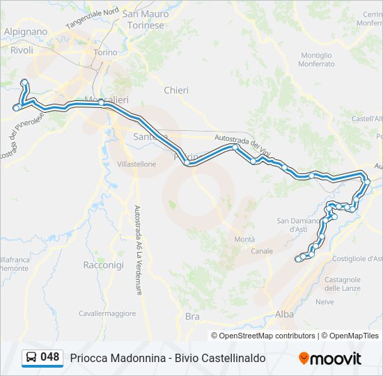 Percorso linea bus 048