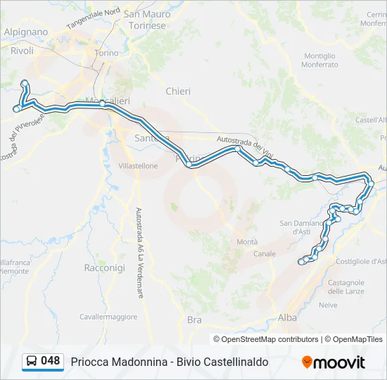 Percorso linea bus 048
