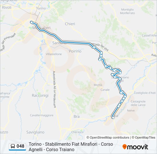 Percorso linea bus 048