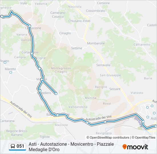 051 bus Line Map