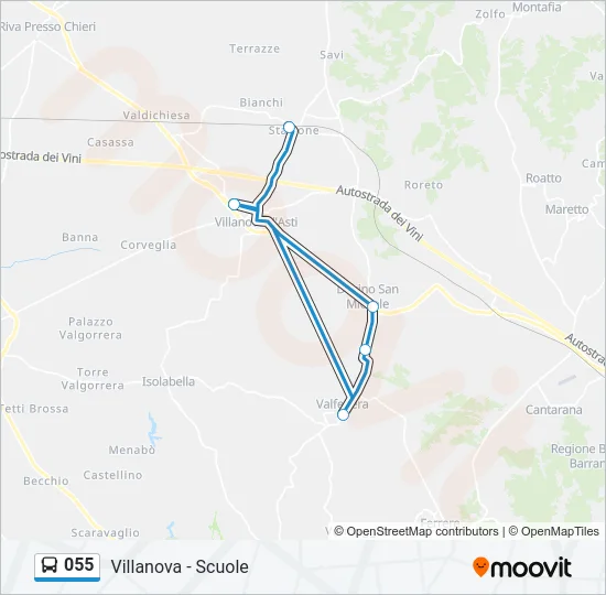 055 Bus Line Map