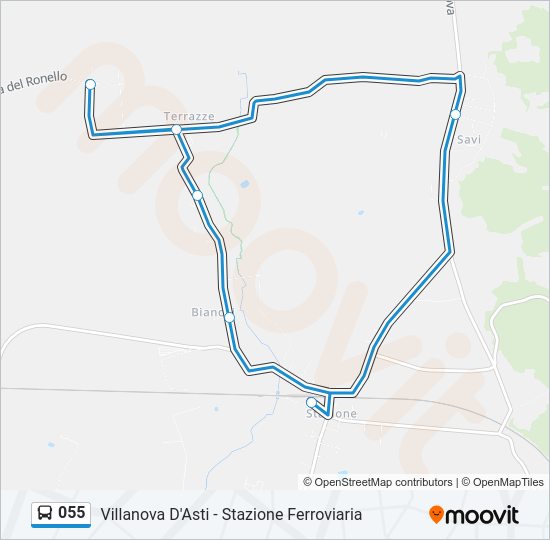 Percorso linea bus 055