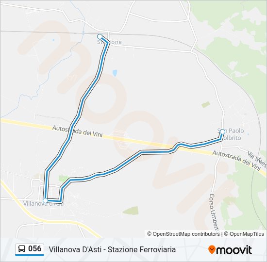 Percorso linea bus 056