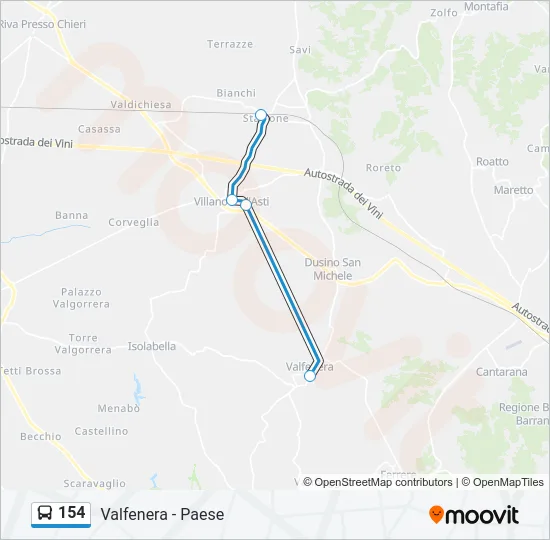 154 Bus Line Map