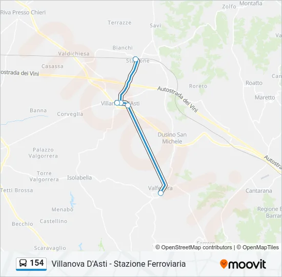 154 Bus Line Map
