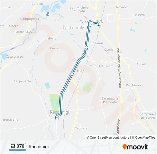 070 Bus Line Map