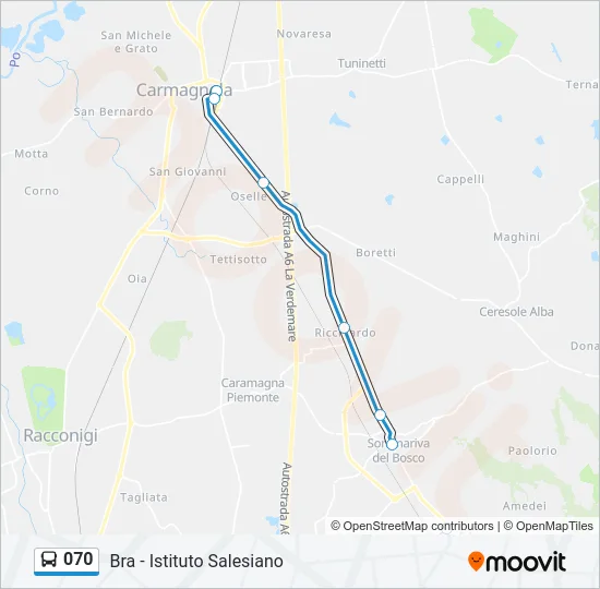 070 Bus Line Map