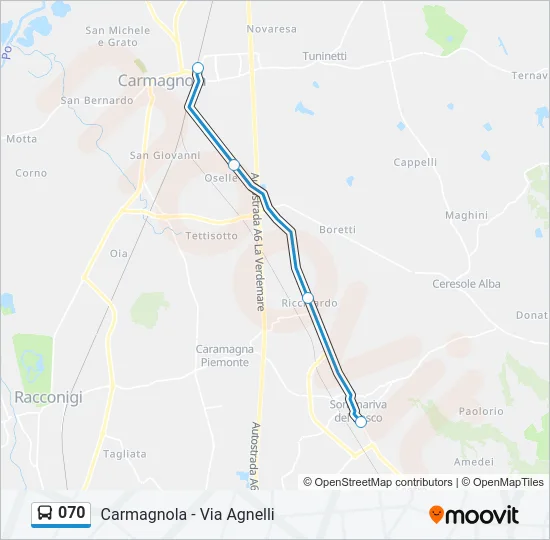 070 Bus Line Map