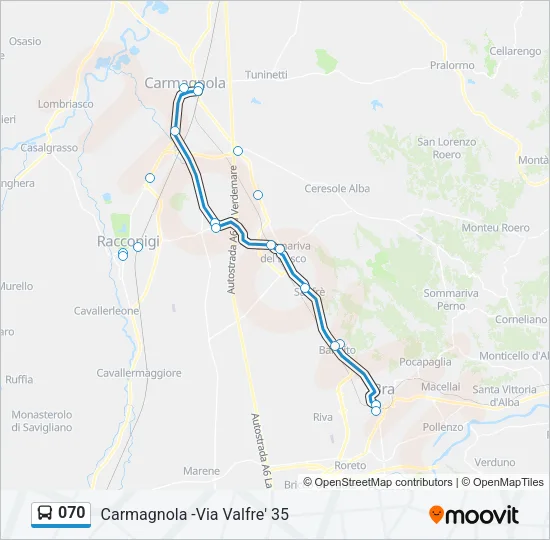 070 Bus Line Map