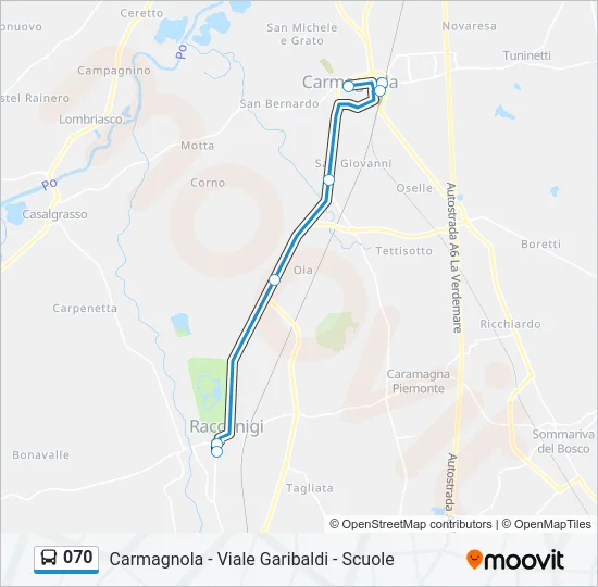 070 Bus Line Map