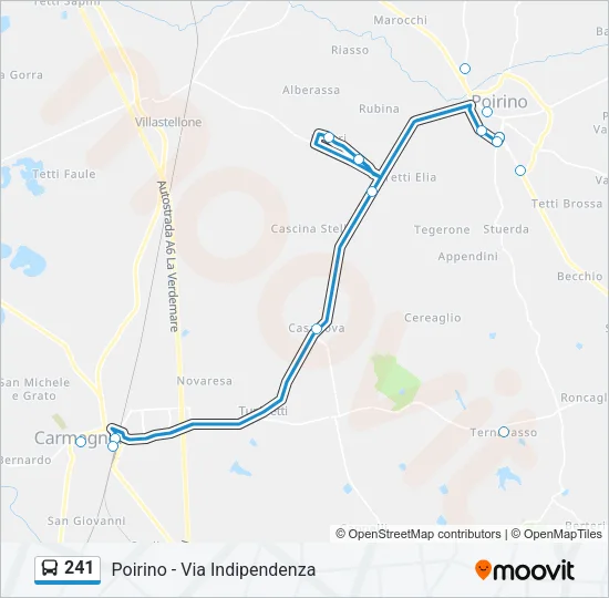241 Bus Line Map