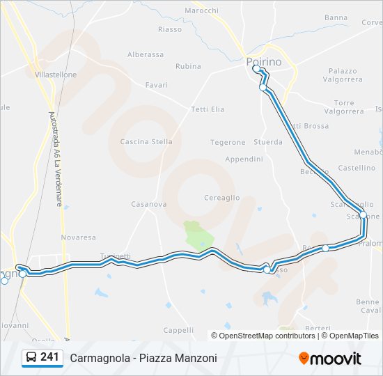 Percorso linea bus 241