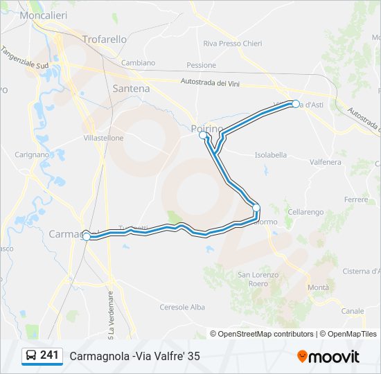Percorso linea bus 241
