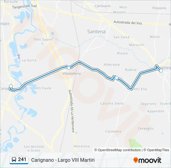 241 Bus Line Map