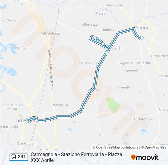 Percorso linea bus 241