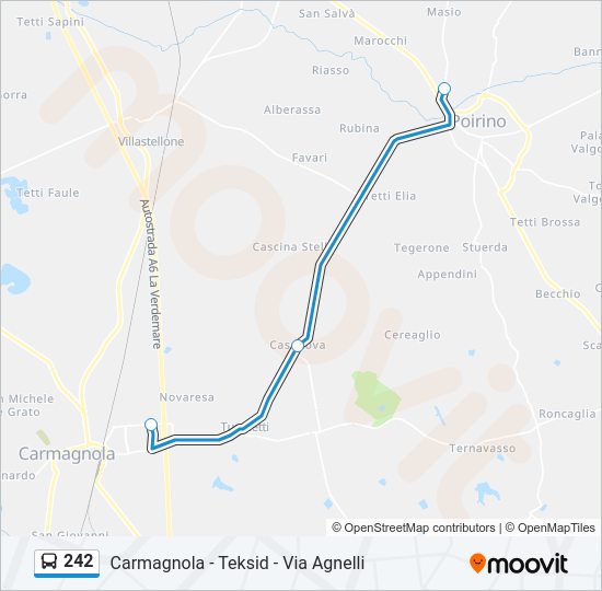 Percorso linea bus 242