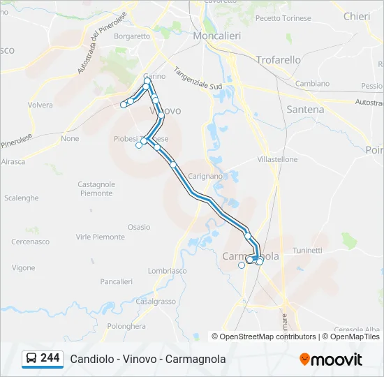 244 Bus Line Map