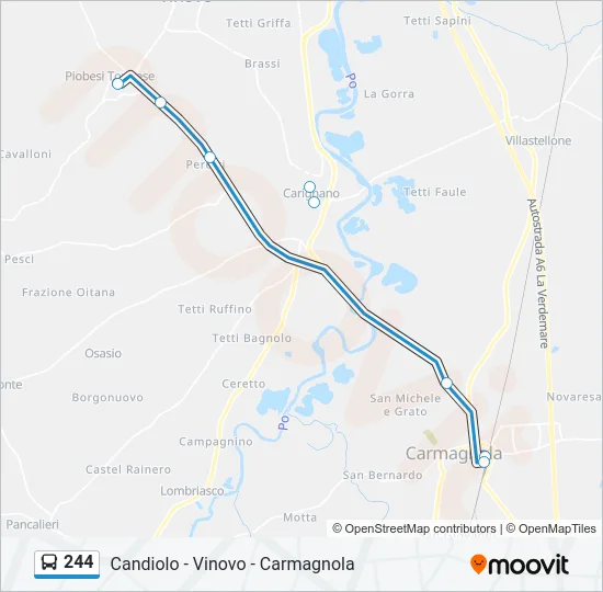 244 Bus Line Map