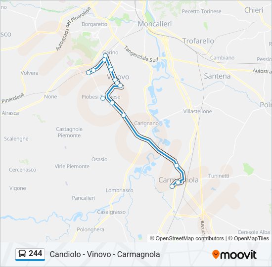 Percorso linea bus 244