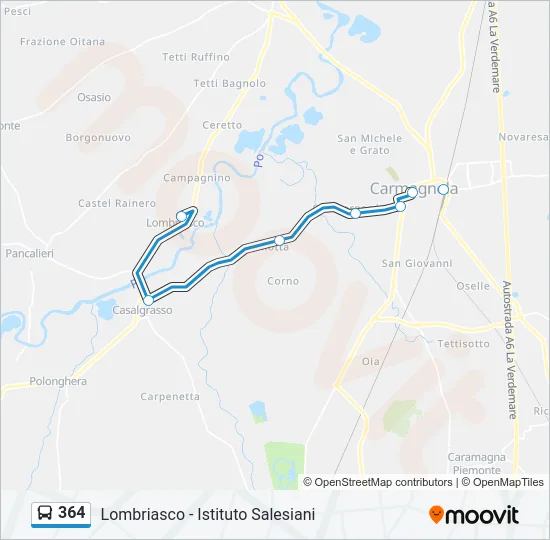 364 Bus Line Map