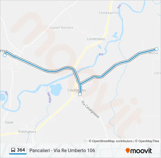 364 Bus Line Map
