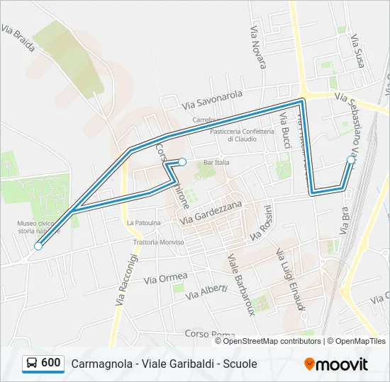 600 Bus Line Map