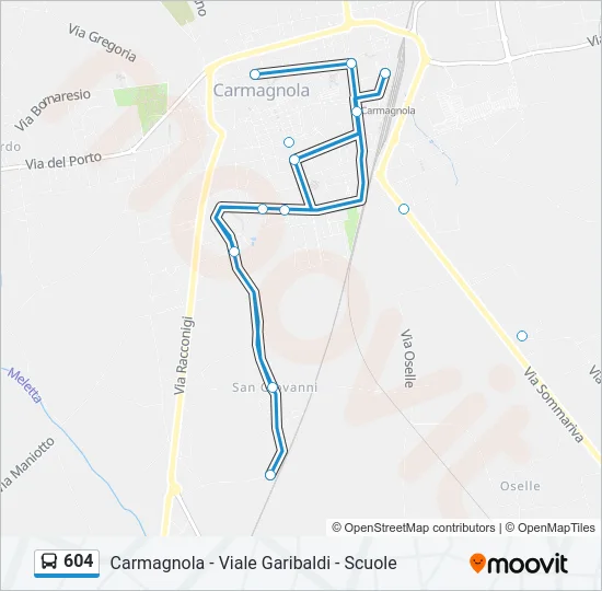 604 Bus Line Map