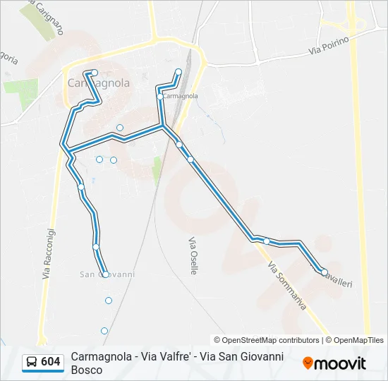 604 Bus Line Map