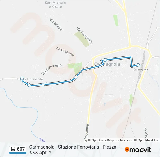 607 Bus Line Map