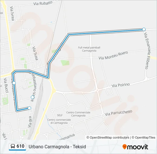 610 Bus Line Map