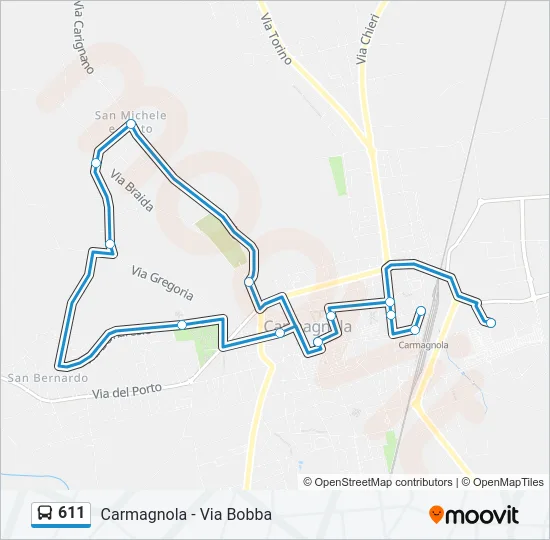 611 Bus Line Map