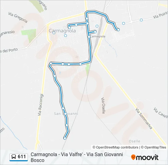 611 Bus Line Map