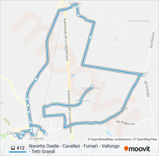 612 Bus Line Map