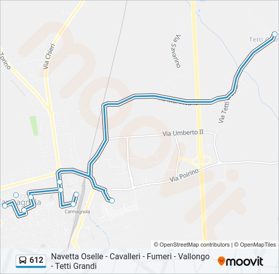 Percorso linea bus 612