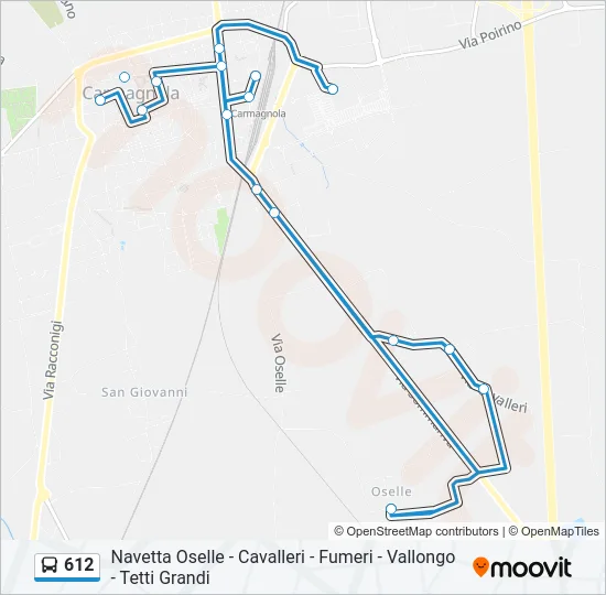 612 Bus Line Map