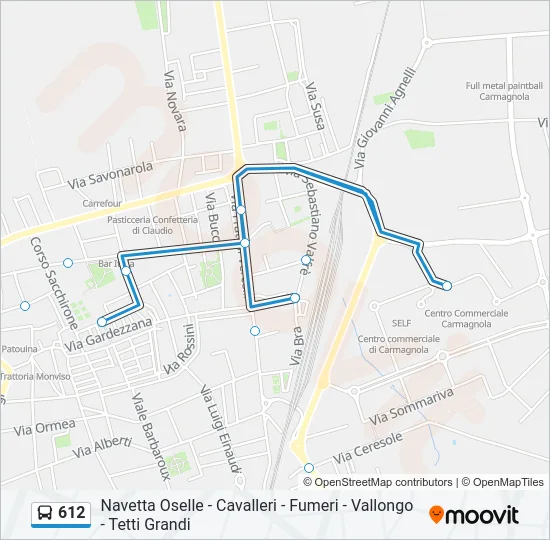 612 Bus Line Map