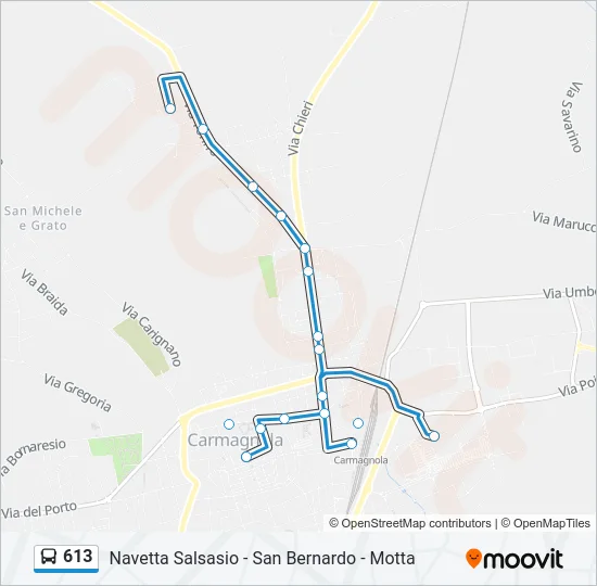 613 Bus Line Map