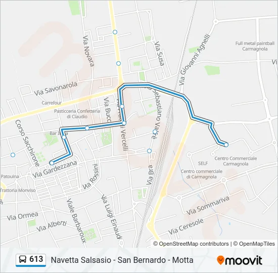 613 Bus Line Map