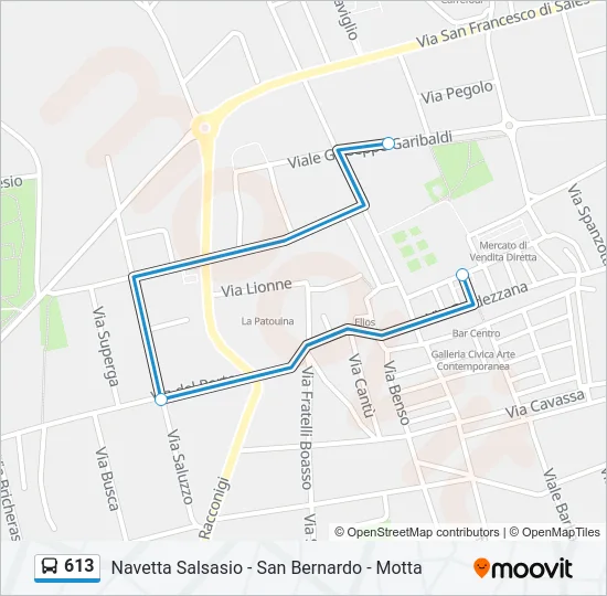 613 Bus Line Map