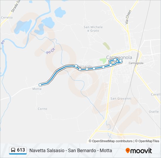 Percorso linea bus 613