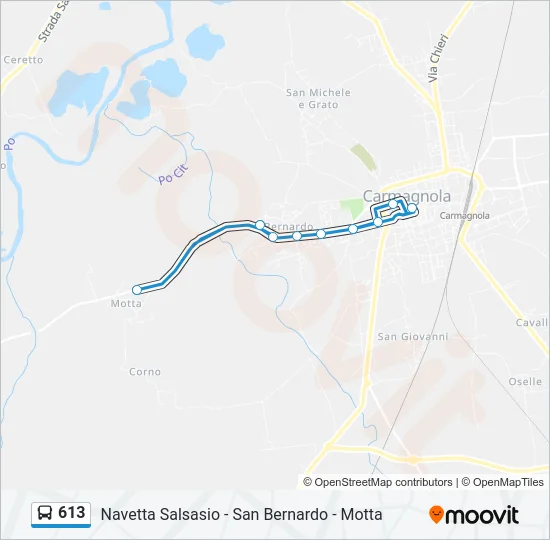 613 Bus Line Map