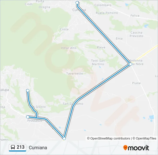 213 Bus Line Map
