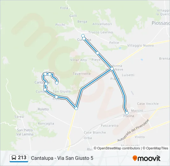 213 Bus Line Map