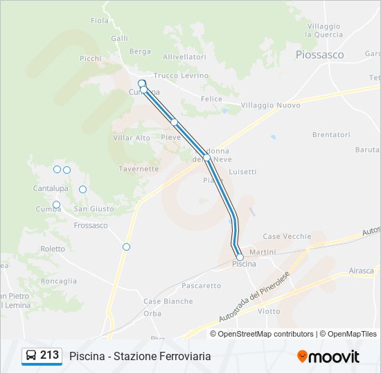 213 bus Line Map