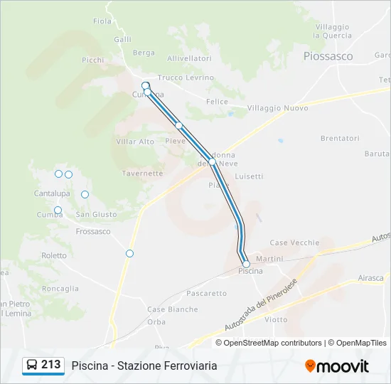 213 Bus Line Map